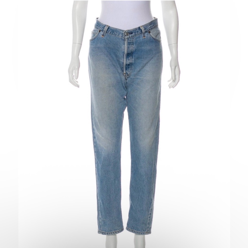 Re/Done Light Blue Distressed straight Jeans